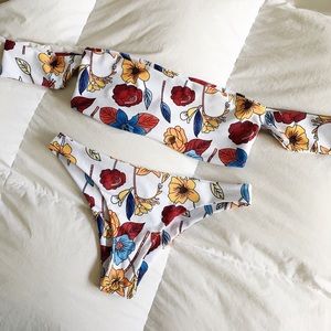 Zaful floral off the shoulder bikini